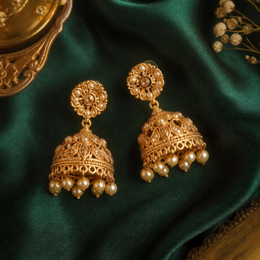 Pearl Drop Jhumkas