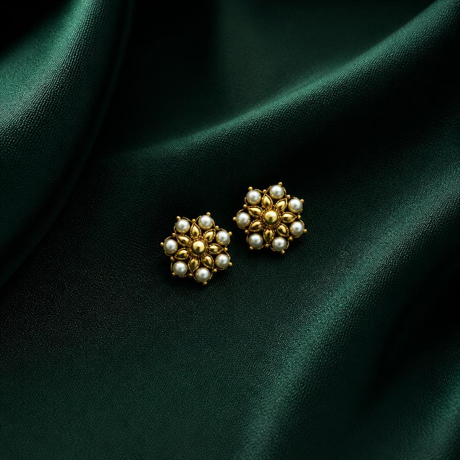Pearl Flower Studs