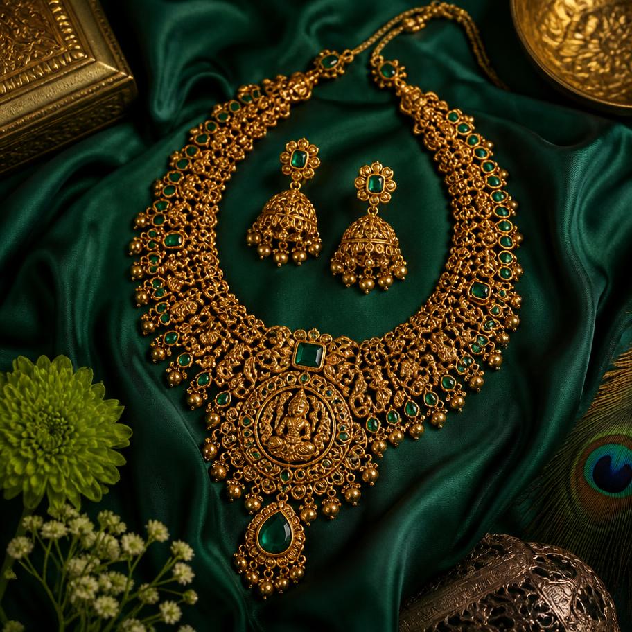 Lakshmi Temple Bridal Set