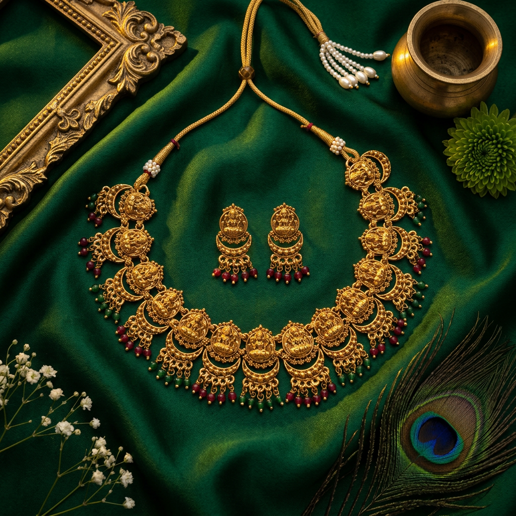Lakshmi Kasu Double Layer Choker Set