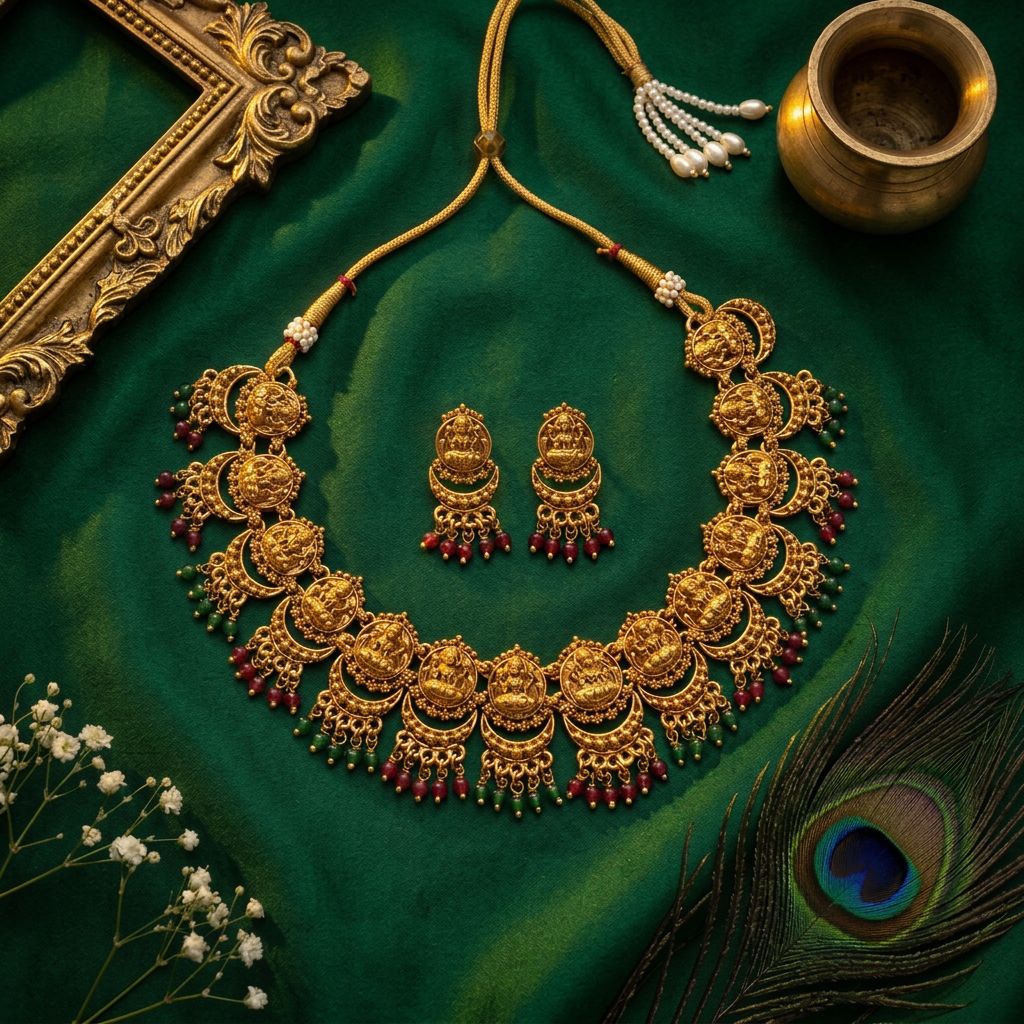 Lakshmi Temple Medallion Choker Set