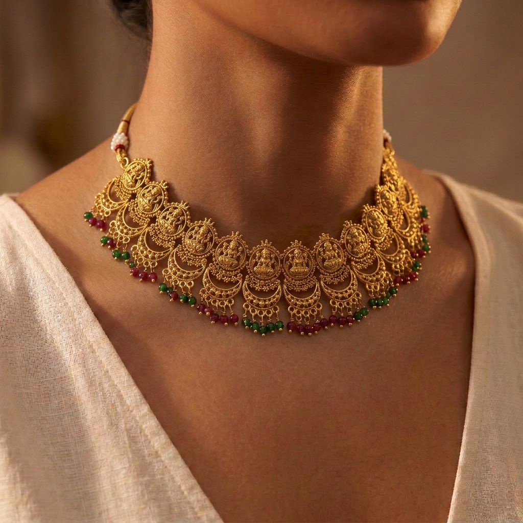 Lakshmi Temple Medallion Choker Set — photo 2