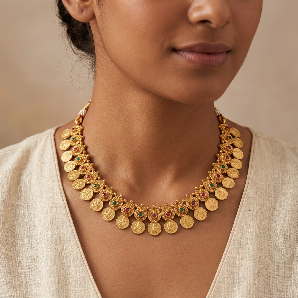 Lakshmi Kasu Mala Necklace Set — photo 2